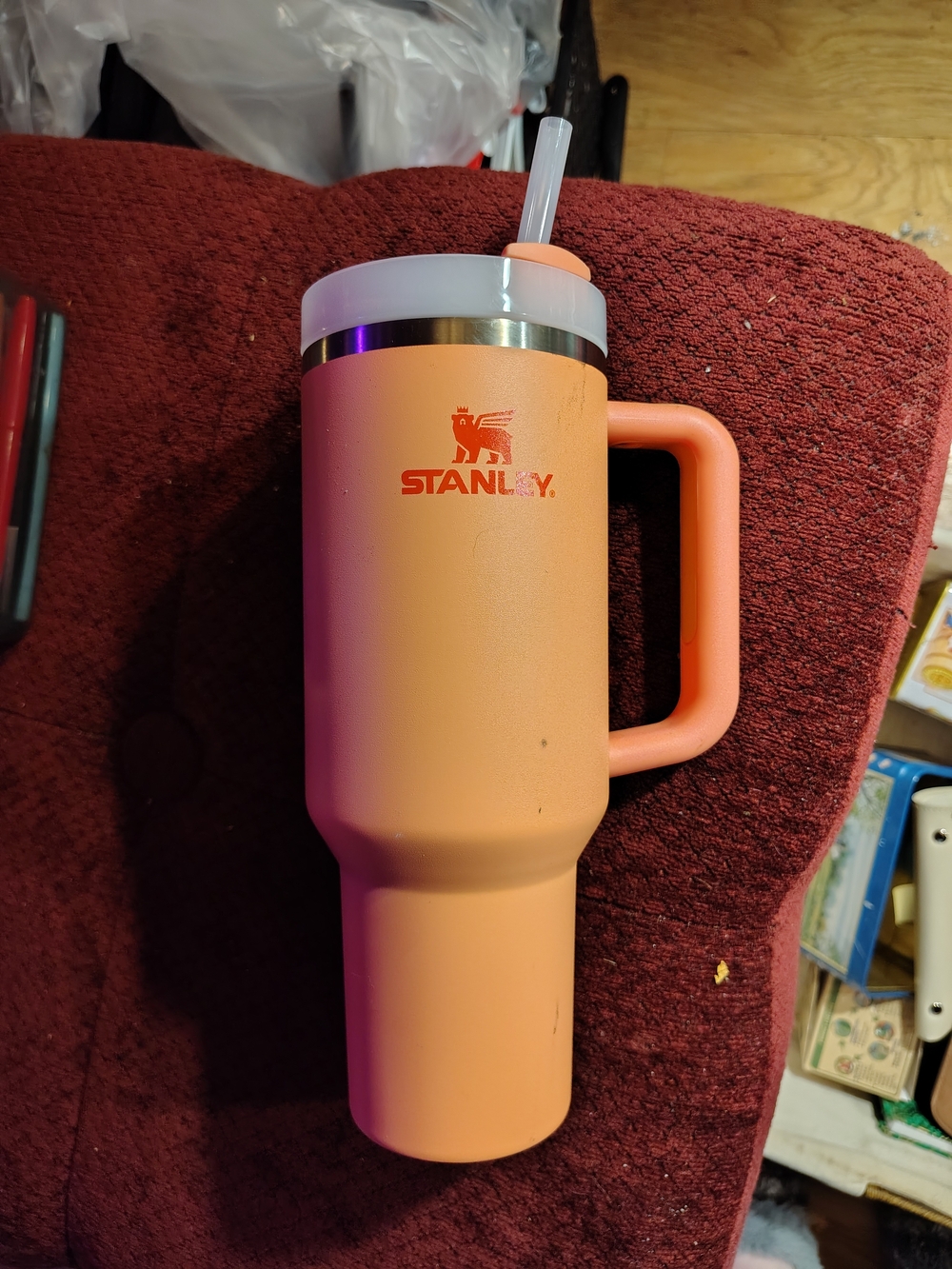 Stanley Orange Insulated Tumbler with Handle
